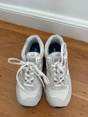 New Balance 574 Sneakers in Off-White and Navy